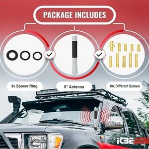 ✨️ NEW ICBEAMER 🛻 Carbon Fiber Antenna with Accessories